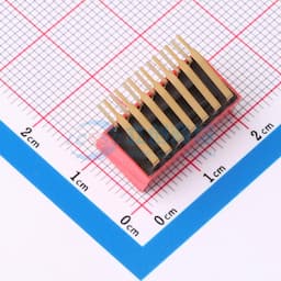 2.54mm间距 7位 琴键式 90度弯插侧拨凸柄 红色 拨码开关缩略图