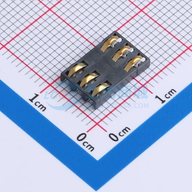 触点式SIM卡座 6PIN Block 卡座H2.0MM实物图
