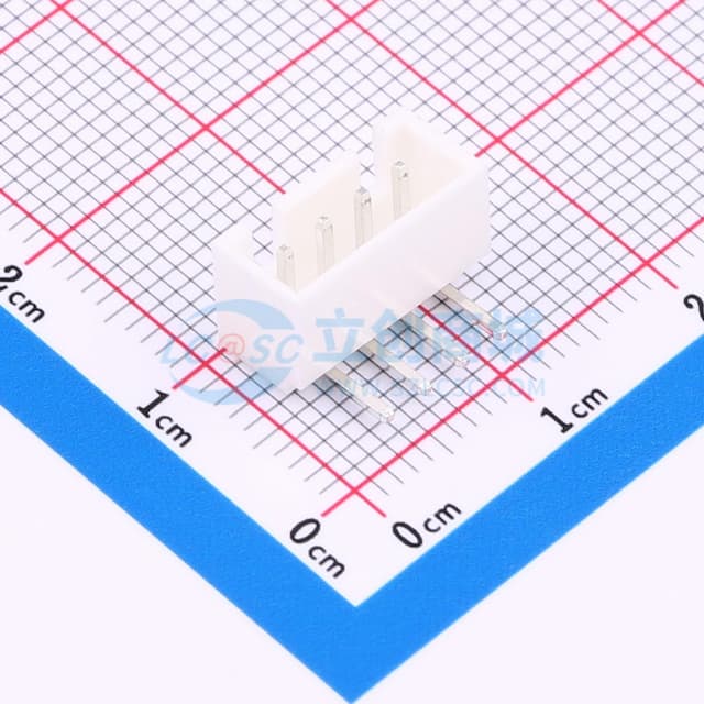 【插件】白色 2.54-4P弯针带扣 白色不耐温实物图