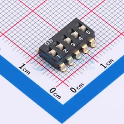2.54mm间距 5位 贴片高柄 DSIC黑色 拨码开关缩略图