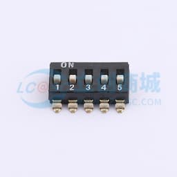 2.54mm间距 5位 贴片高柄 DSIC黑色 拨码开关缩略图