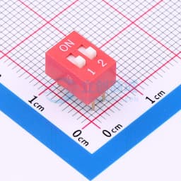 DSE 2.54直插平拨红色2位 间距2.54mm 平拨 凸起式 2位拨码开关缩略图
