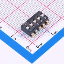 DSIC 2.54贴片高推5位 间距2.54mm 平拨 凹槽式 5位拨码开关缩略图