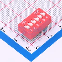 DSE 2.54直插平拨红色6位 间距2.54mm 平拨 凸起式 6位拨码开关缩略图