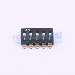 DSIC 2.54贴片高推5位 间距2.54mm 平拨 凹槽式 5位拨码开关缩略图