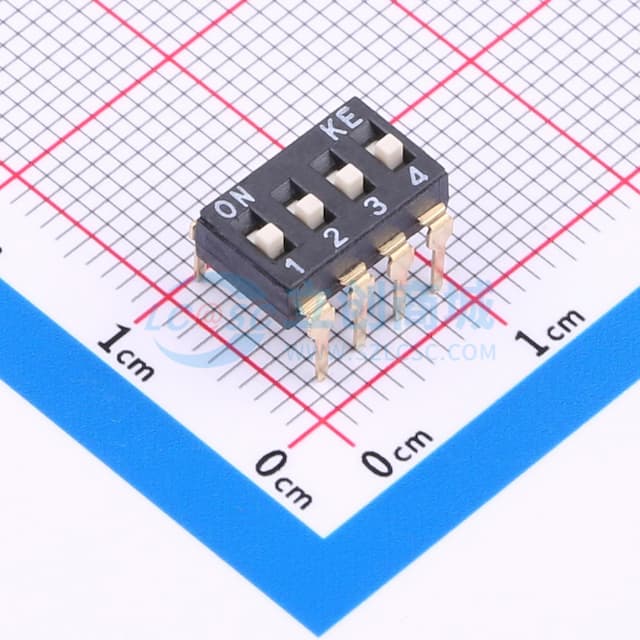 间距2.54mm 4位高推 拨码开关 插件实物图