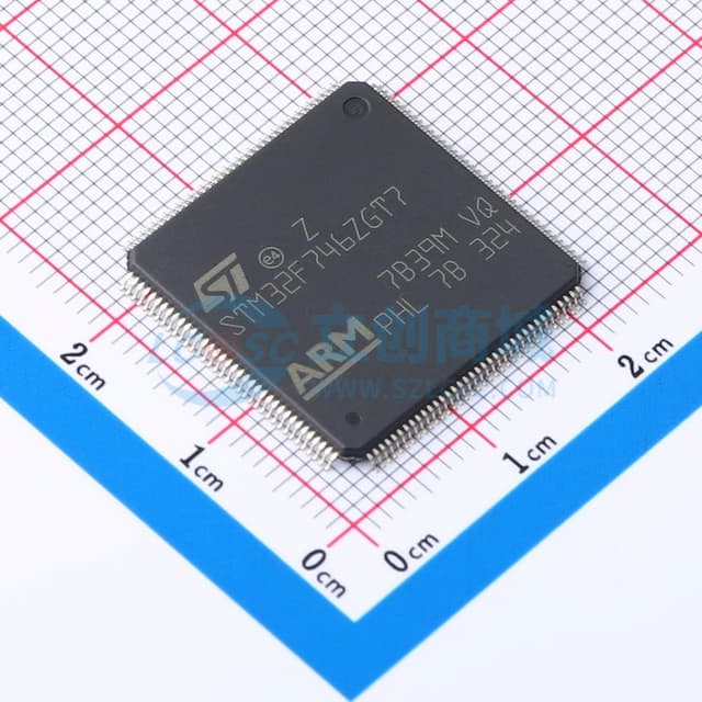 带DSP和FPU的高性能ARM Cortex-M7 MCU，具有1 MB Flash、216 MHz CPU、ART加速器、一级缓存、SDRAM和TFT实物图