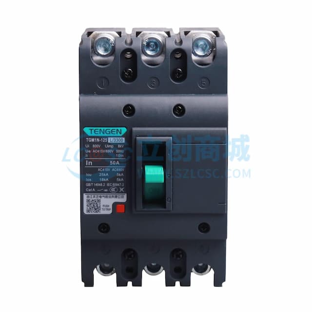 TENGEN(天正电气）TGM1N塑壳断路器 TGM1N-125L/3300 50A实物图