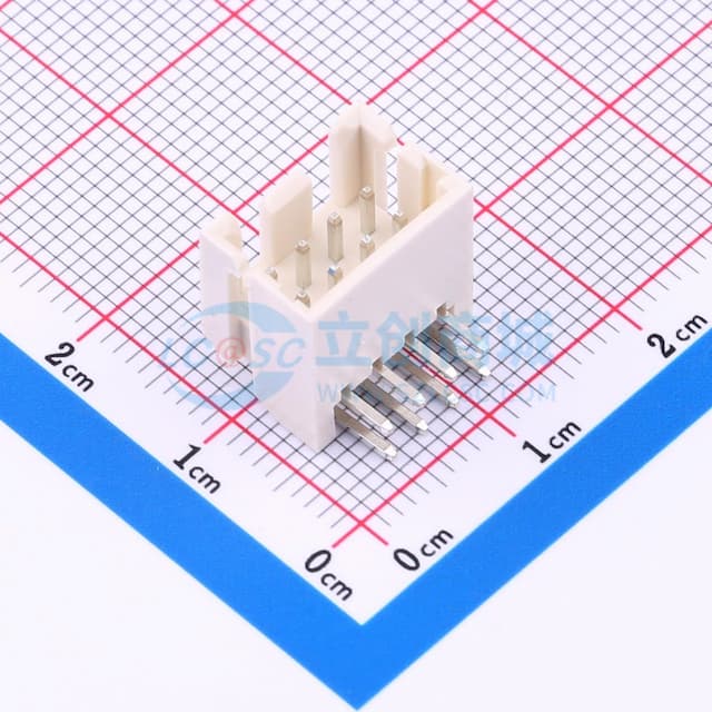 米色 2x4P 间距:2.5mm 弯插实物图