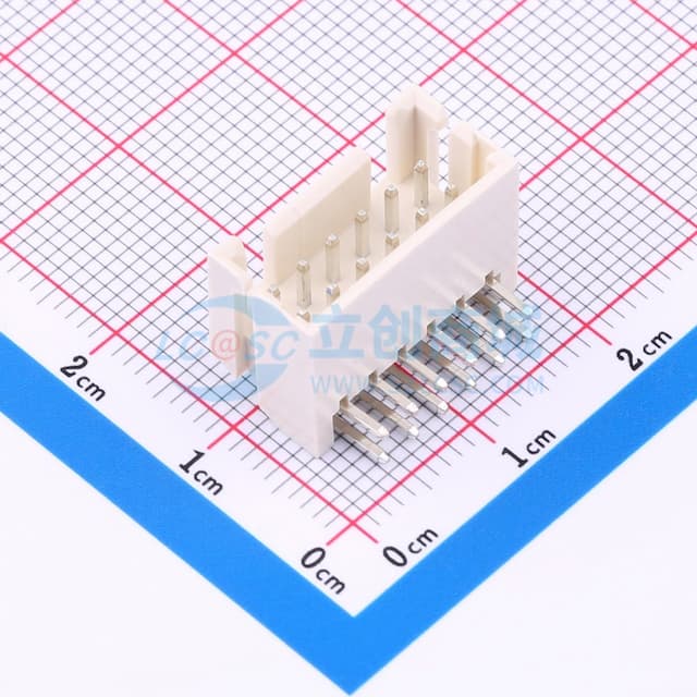 米色 2x6P 间距:2.5mm 弯插实物图