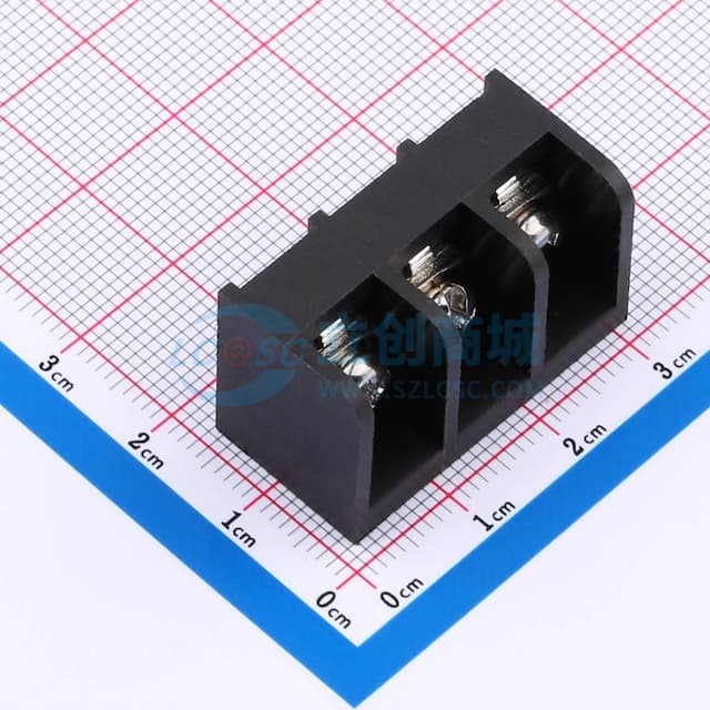 9.5mm 1x3P 直针 边脚 排数:1 每排P数:3实物图