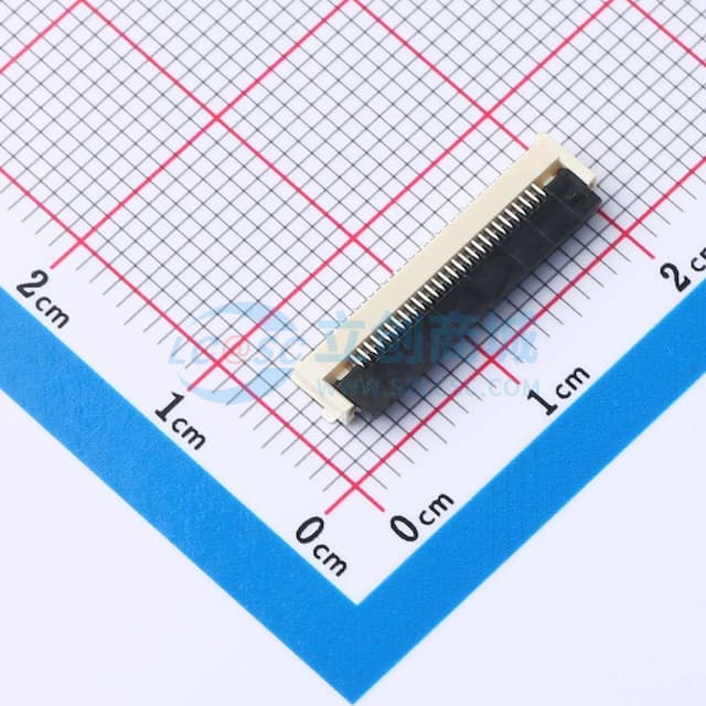 间距:0.5mm P数:28P 翻盖式 下接实物图