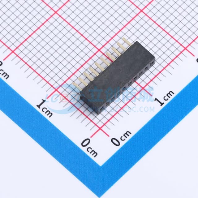 间距:1.27mm 1x10P 直插 【插件】实物图