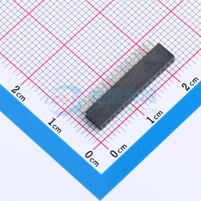 间距:1.27mm 1x16P 直插 【插件】实物图