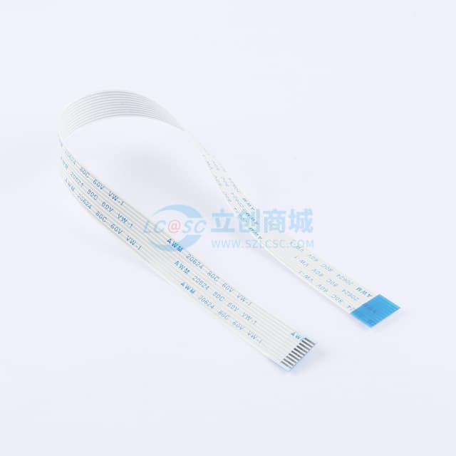 FFC排线 间距1.0mm 10P 总长250mm  反向 金手指4mm 加强板8mm实物图