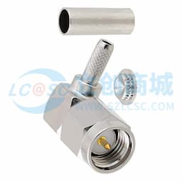 SMA直角型公头连接器,压接/焊接附件,适用于同轴电缆 RG174、RG316、RG188、LMR-100、PE-B100、PE-C100,0.1英寸缩略图