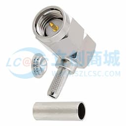 SMA直角型公头连接器,压接/焊接附件,适用于同轴电缆 RG174、RG316、RG188、LMR-100、PE-B100、PE-C100,0.1英寸缩略图
