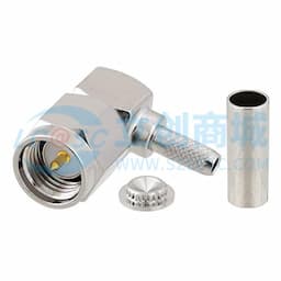 SMA直角型公头连接器,压接/焊接附件,适用于同轴电缆 RG174、RG316、RG188、LMR-100、PE-B100、PE-C100,0.1英寸缩略图