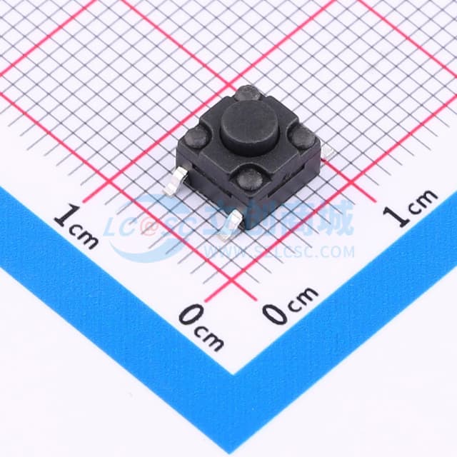 6*6*5mm 防水防胶 贴片轻触开关  黑色 4脚 弹力250gf实物图