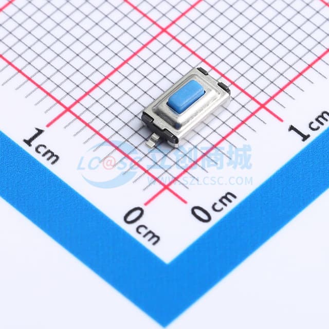 蓝色柄 编带包装 3*6*2.5mm 拉伸立贴轻触开关 蓝色柄 弹力250gf 编带包装实物图