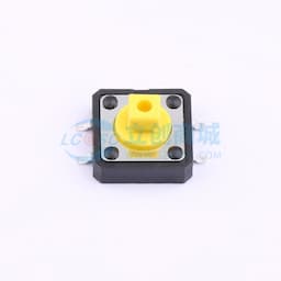 12*12*7.3mm 立贴轻触开关 黄色方头 弹力250gf 编带缩略图