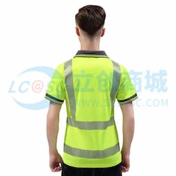 CMCBRIGHT添星 反光POLO衫 夏季防晒短袖 翻领T恤 透气速干 夏季工作服 劳保服 荧光黄 XL码缩略图