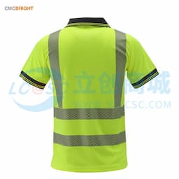 CMCBRIGHT添星 反光POLO衫 夏季防晒短袖 翻领T恤 透气速干 夏季工作服 劳保服 荧光黄 XL码缩略图