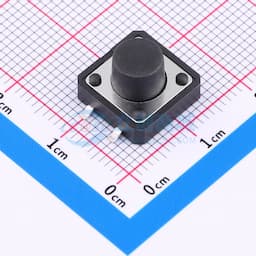 12*12*8mm 立贴轻触开关 黑色 弹力250gf 编带缩略图