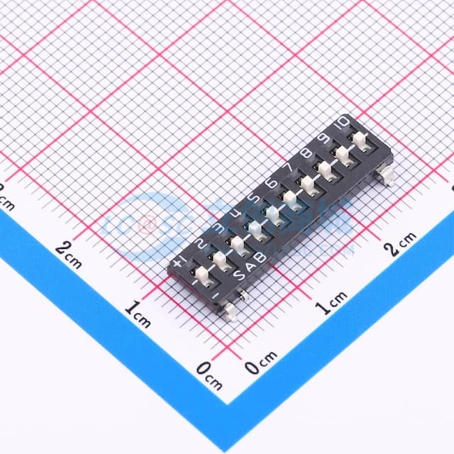 2.54mm 10P三态拨码开关实物图