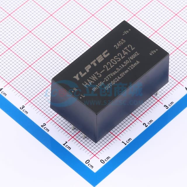 3W隔离稳压单路输出AC/DC电源模块实物图