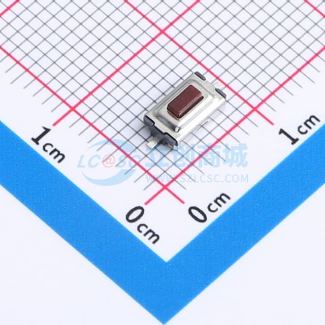 一型/平脚/2.5H/250gf/黑底红钮/防尘/编带实物图