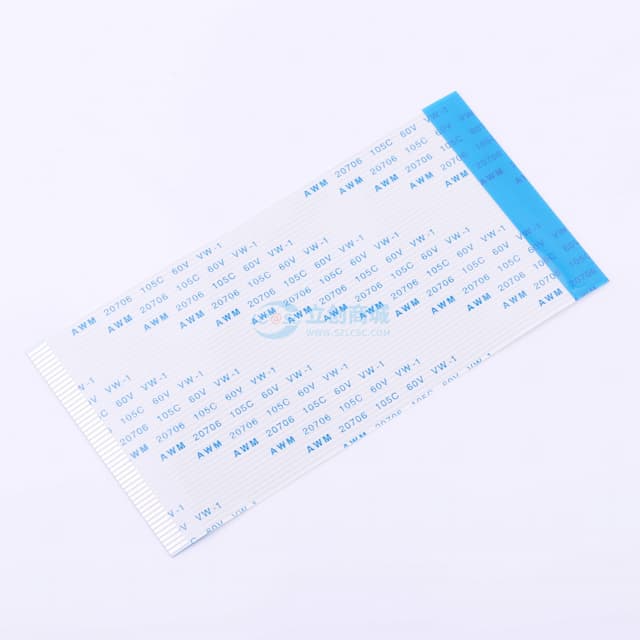 FFC排线1.0mm 50P总长100mm 反向 金手指4m 加强板8mm实物图