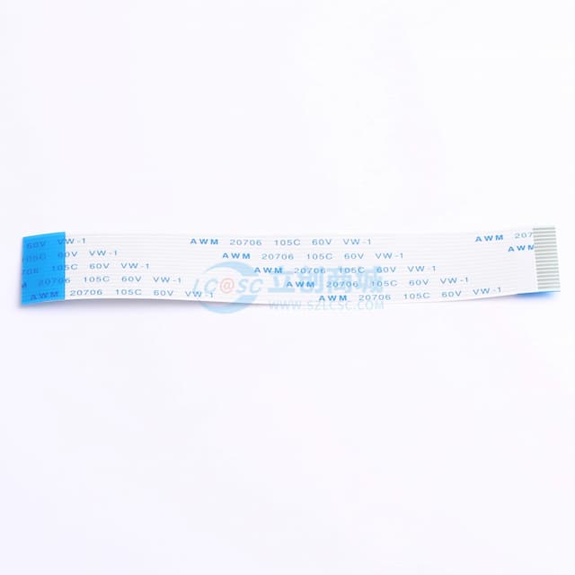 FFC排线1.0mm 17P总长100mm 反向 金手指4m 加强板8mm实物图