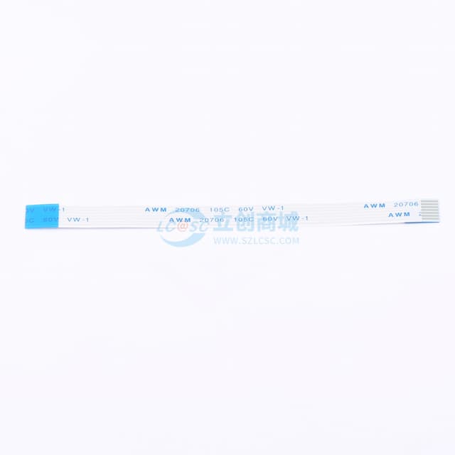 FFC排线1.0mm 7P总长100mm 反向 金手指4m 加强板8mm实物图