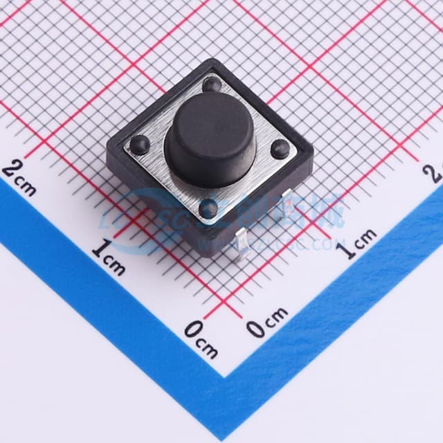 轻触开关12*12*7高度插件实物图