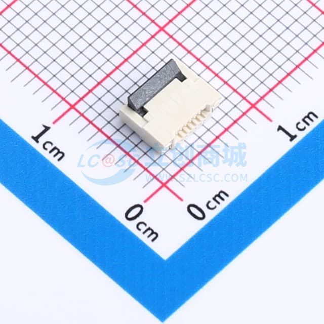 间距:0.5mm P数:6P 翻盖式 双侧触点/上下接实物图