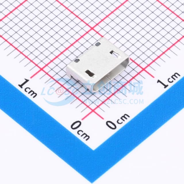 Micro-B 母 卧贴实物图