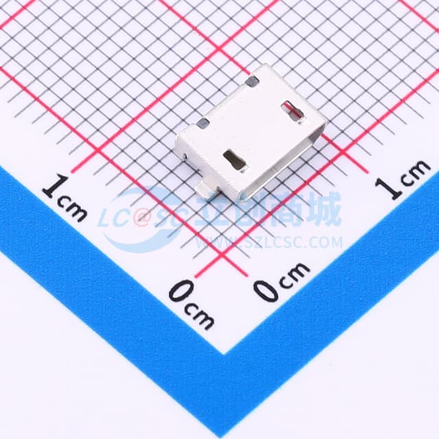 Micro-B 母 卧贴实物图