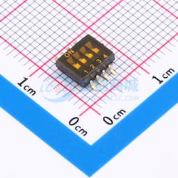 间距1.27mm 平拨,凹槽式 4位拨码开关缩略图