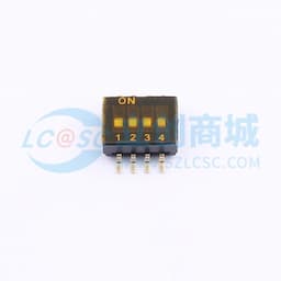 间距1.27mm 平拨,凹槽式 4位拨码开关缩略图