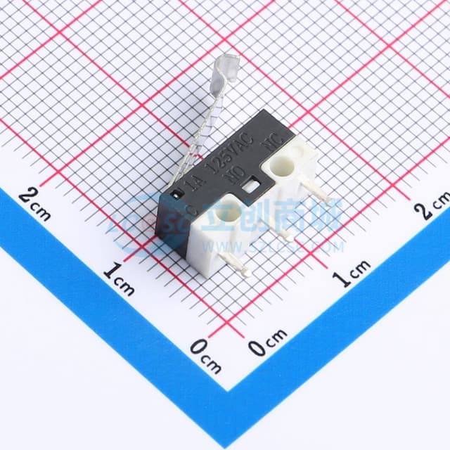 12.7*5.7*12.8mm 插件微动开关 【行程】实物图