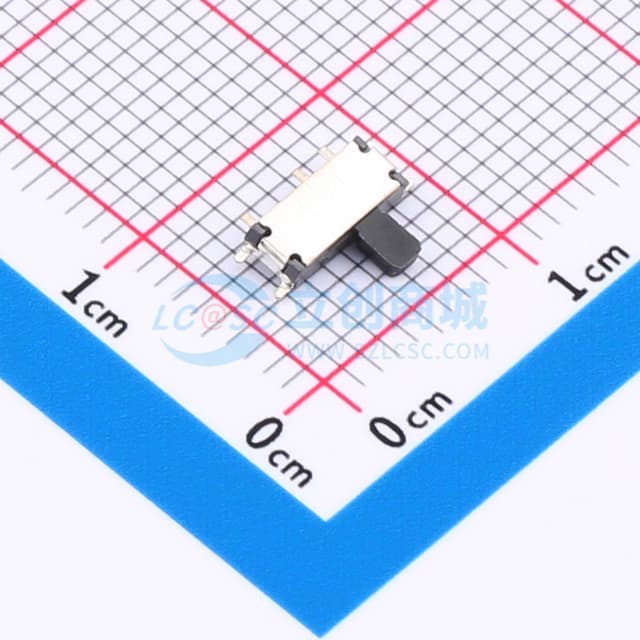 柄长2.3mm卧贴双档 滑动开关实物图