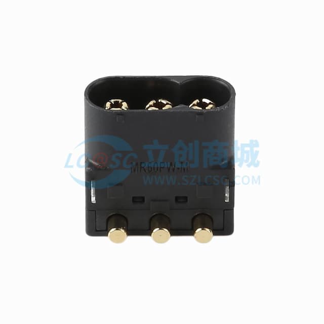 AMASS(艾迈斯)MR60PW 20A三芯PCB弯插头 镀金黑色 公头MR60PW-M.G.B实物图