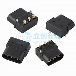 AMASS(艾迈斯)MR60PW 20A三芯PCB弯插头 镀金黑色 公头MR60PW-M.G.B缩略图