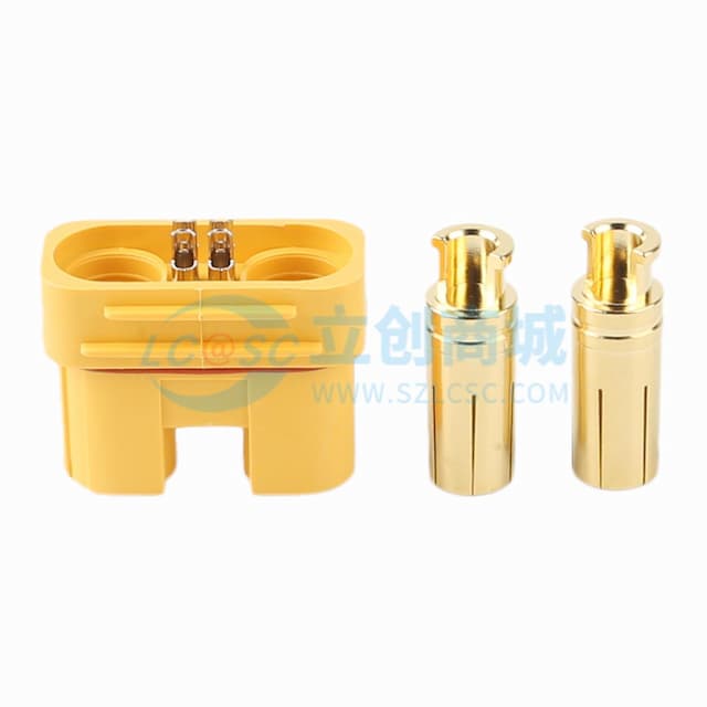 AMASS(艾迈斯)3件套 2功率针+4数据针混合70A大电流插头 母头AS150U(2+4)-F.G.Y实物图