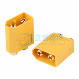 XT60PB 20A双芯PCB直插公金黄缩略图