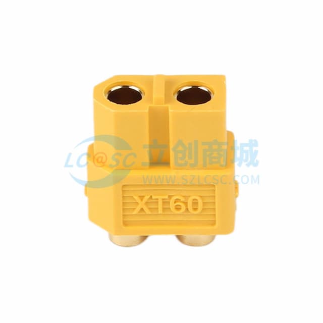 AMASS(艾迈斯)插头锂电池电调航模 插座板载式 PCB板立式焊板连接器 20A双芯PCB直插 金黄 母头XT60PB-F.G.Y实物图