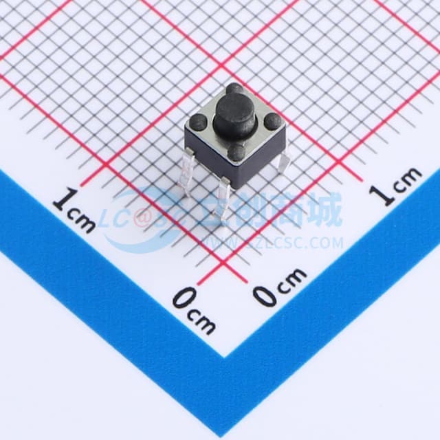 轻触开关4.5*4.5*4.3mm四脚插件圆柄正按250gf 【插件】实物图