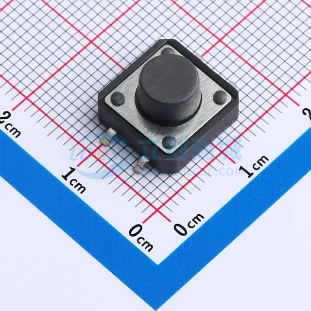 轻触开关12*12*7.0mm贴片四脚圆柄250gf实物图