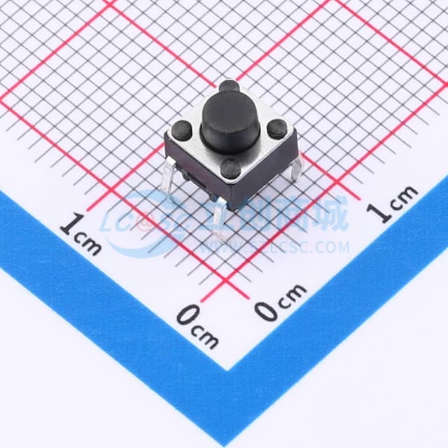 轻触开关6*6*5.5mm插件四脚DIP圆柄黑柄250gf 【轻触】实物图